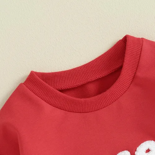 Vista 26 de SOLILOQUY Traje de manga larga con cuello redondo para el primer día de San Valentín para bebé niño y niña, mameluco de corazón de amor