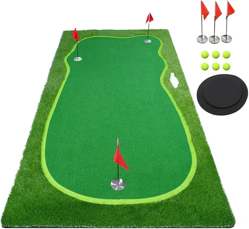 Vista 12 de Golf Putting Verde/Mat-Golf Training Mat - Alfombrilla profesional de práctica de golf - Putter largo desafiante verde para interiores y exteriores