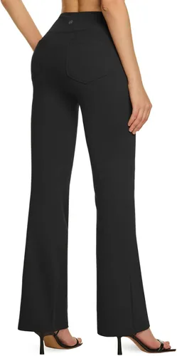 Vista 9 de TSLA Pantalones de yoga y vestir para mujer, 2931 pulgadas, pantalones de trabajo casuales de oficina, pantalones elásticos de pierna recta con 4
