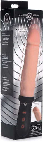 Vista 5 de Consolador vibratorio y empujador automático de 8 veces con asa, color beige
