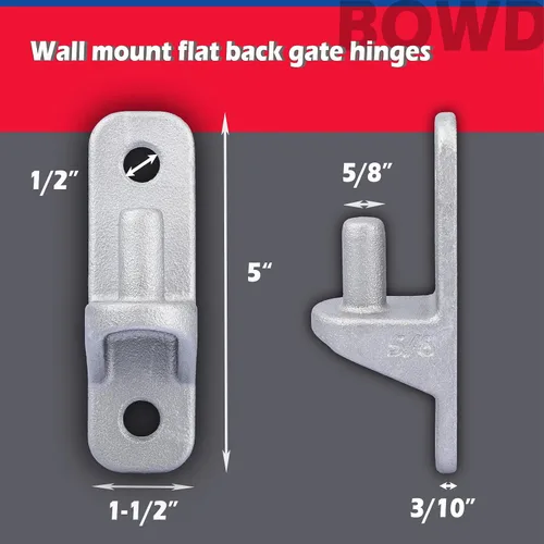 Vista 2 de Bisagra de puerta de montaje en pared, paquete de 2 bisagras de poste de madera, poste de valla de enlace de cadena, pasador de bisagra de 5/8