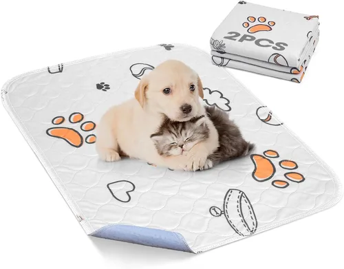 Vista 12 de Almohadillas lavables para orina para perros, 2 paquetes pequeños de 18"x24", almohadillas reutilizables súper absorbentes para cachorros