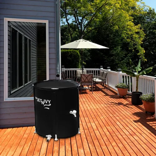 Vista 2 de Rain Barrel - Sistema de recolección de agua de lluvia plegable anticolapso, tanque de almacenamiento de agua portátil, captador de agua para jardín