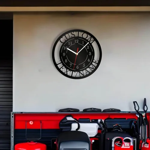 Vista 12 de Reloj de pared personalizado para taller de reparación de automóviles – Añade texto con nombre personalizado – Regalo para reparador, albañil
