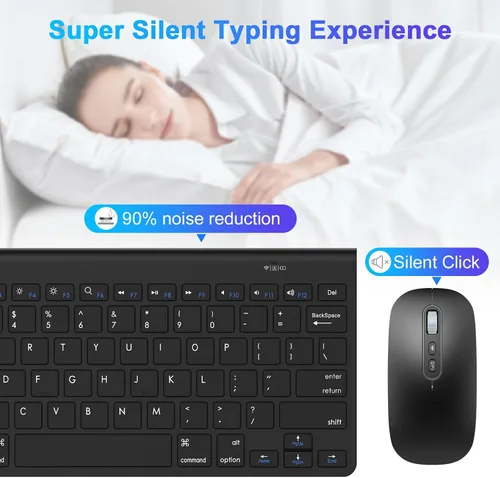 Vista 7 de cimetech Teclado y mouse Bluetooth para Mac, combo de teclado y mouse ultra delgado, teclado y mouse inalámbricos para Mac, MacBook ProAir, Mac
