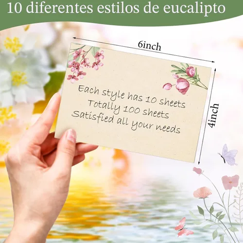 Vista 3 de Spiareal 100 tarjetas de notas en blanco de 4 x 6 pulgadas, tarjetas de índice, tarjetas de notas decorativas en blanco, tarjetas de notas