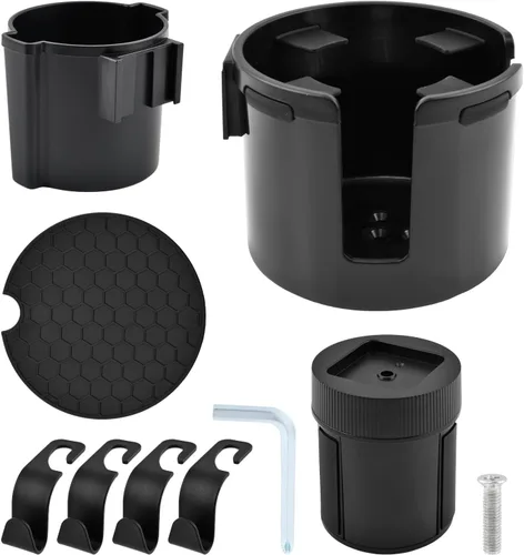 Vista 8 de Expansor de portavasos de automóvil 2 en 1, adaptador extensor ajustable para automóvil con base antideslizante, extensor de portavasos antiderrames