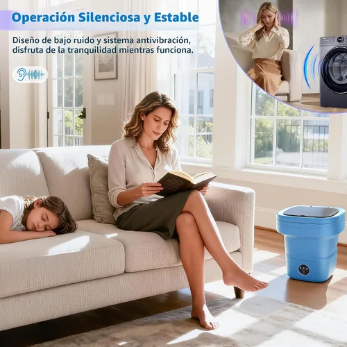 Vista 6 de Lavandería portátil, lavadora y secadora plegable de 16 litros con 3 modos de limpieza profunda, adecuada para ropa pequeña, mini máquina
