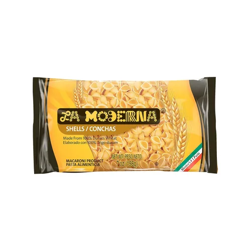 Vista 7 de La Moderna Pasta Shells, fideos, trigo duro, proteínas, fibra, vitaminas, 7 onzas (paquete de 5)