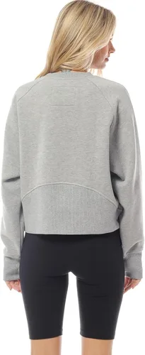 Vista 123 de MixMatchy Sudadera básica suave y cómoda de forro polar con cuello redondo para mujer