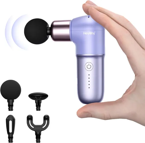 Vista 10 de HEYCHY Super Mini Pistola de Masaje, Masajeador de Percusión para Tejidos Profundos, Pistola de Masaje Deportiva Compacta para Viajes, Pistola
