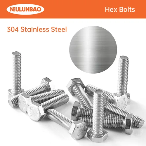 Vista 3 de M4-0.7 x 6mm Tornillos de cabeza hexagonal de servicio pesado, tornillos de cabeza hexagonal, acero inoxidable 304, rosca completa métrica, acabado