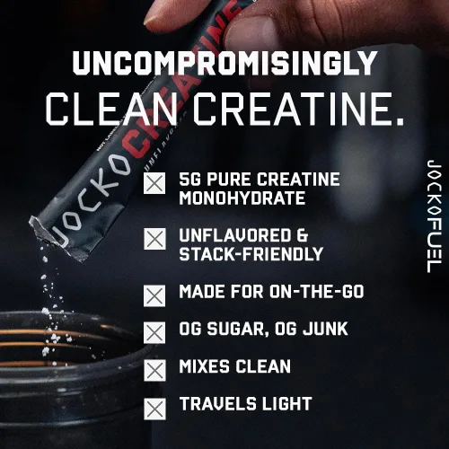 Vista 3 de Jocko Fuel Paquetes de creatina en barra – Paquetes de viaje de monohidrato de creatina en polvo para hombres y mujeres, suplemento para rendimiento