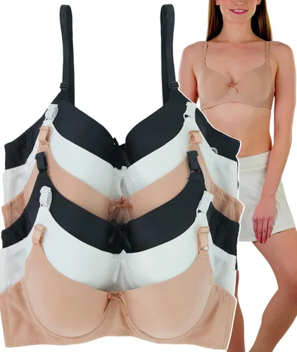 Vista 17 de ToBeInStyle Paquete de 6 sujetadores acolchados de estilo clásico con aros para mujer