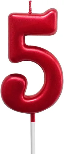 Vista 14 de NEWCANDLE - Velas de cumpleaños con purpurina roja