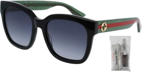 Vista 3 de Gucci GG0034S - Gafas de sol cuadradas para hombres para mujeres paquete con kit de cuidado de gafas de cortesía iWear de diseñador