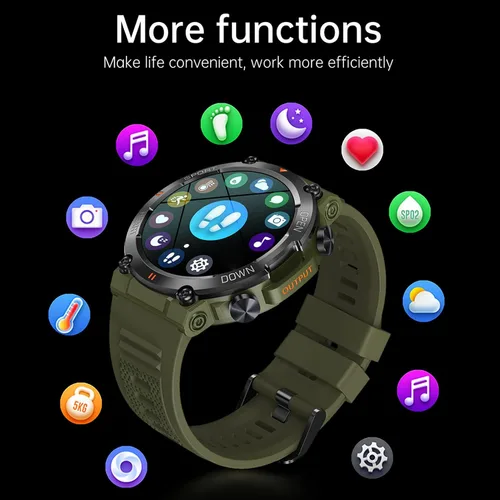 Vista 8 de Diyeeni K56 pro - Relojes inteligentes para exteriores para hombres, reloj de fitness HD de 1.39 pulgadas, monitor de sueño de frecuencia cardíaca