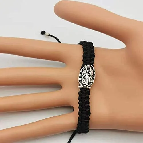Vista 3 de BONITTER 612 PCS Virgen MaríaSan BenitoSan Judas pulsera rosario hecho a mano nudo rojo cuerdas pulseras de la suerte pulsera hombres o mujeres como