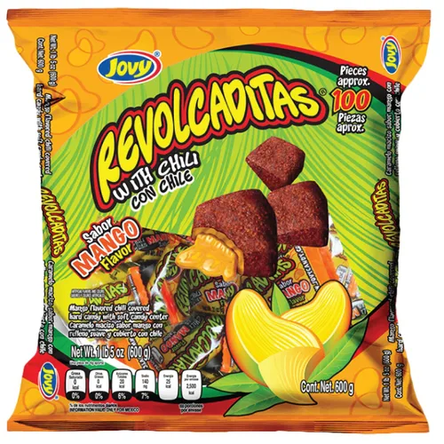 Vista 9 de Jovy Revolcaditas con sabor a chile y mango Bolsa de 6 onzas Caramelo mexicano
