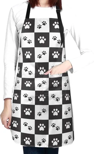 Vista 16 de Waterproof Apron For Adults Chef Bib With 2 Pockets For Kitchen Cooking Baking Garden Crafting Drawing Mujer negra afroamericana