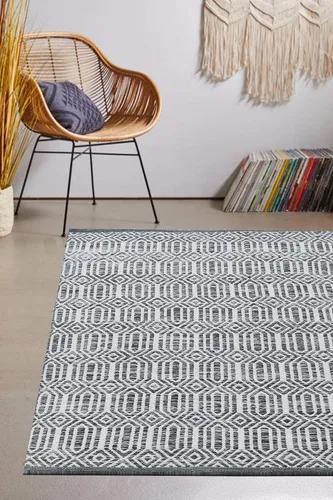 Vista 10 de Chardin home Alfombra bohemia con diamantes de 20 x 32 pulgadas, color marfil y negro, con flecos tejidos a mano, perfecta para entrada, felpudo