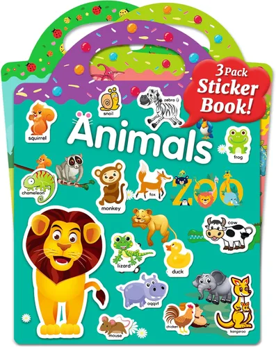 Vista 21 de Benresive - Libros de calcomanías reutilizables para niños de 2-4, libros de calcomanías para niños pequeños 1-3 y 2-4, juguetes de viaje Animal