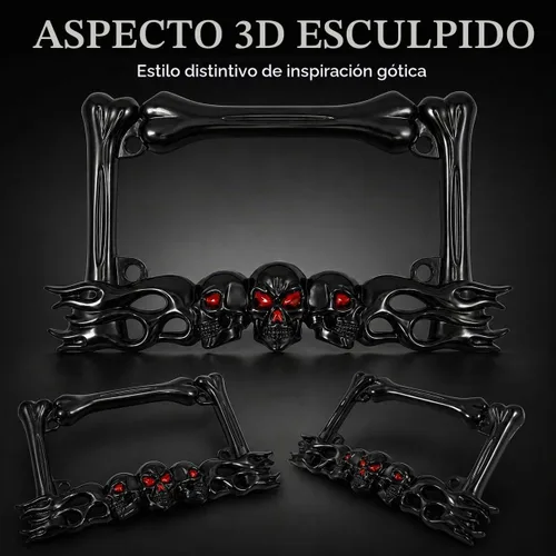Vista 4 de Marco de matrícula de motocicleta, marco de placa de motocicleta resistente, aleación de zinc cromado, se adapta a placas estándar de 7 x 4