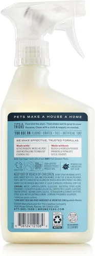 Vista 2 de Mrs. MEYER'S Clean Day Limpiador multisuperficie para mascotas, aroma a hoja de coco, 16 onzas