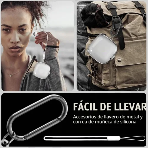 Vista 7 de Inesore para Beats Fit Pro con funda de bloqueo de seguridad (transparente)
