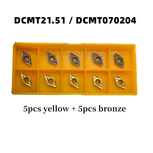 Vista 3 de DCMT21.51 DCMT21.52 DCMT070204 DCMT070208 Insertos de torneado de carburo 20pcs Indexable Carbide Inserts Multilayer Coated CNC Lathe Inserts for