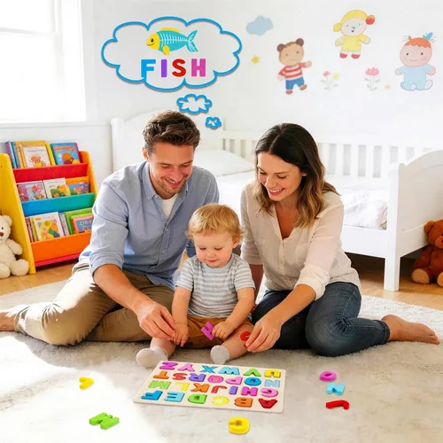 Vista 4 de Attmu - Rompecabezas de madera para niños pequeños