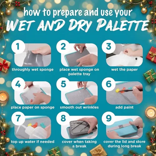 Vista 6 de WetNDri Papel de Paleta Desechable para Pintura Acrílica. Paquete de Recambio de 100 Piezas de Papel de Paleta para Paleta Húmeda para Pintar