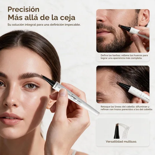 Vista 5 de Pluma de cejas de 4 puntas, trazos naturales para el cabello, forro, barba