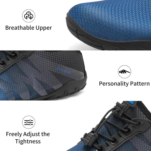 Vista 4 de Racqua Zapatos de agua para hombres y mujeres, secado rápido, colores degradados, descalzos, acuáticos, atléticos, natación, surf, playa, zapatos