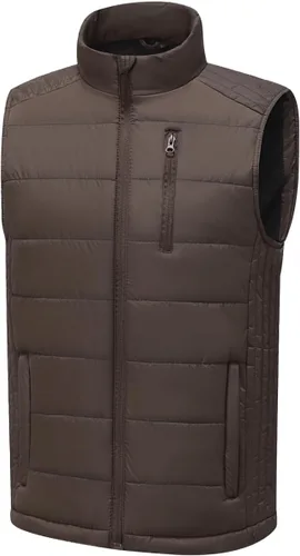 Vista 25 de Msmsse Chalecos de invierno para hombre, con forro polar, acolchado, casual, sin mangas