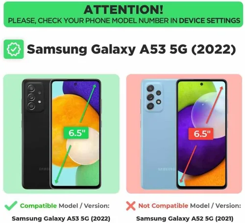 Vista 2 de Funda diseñada para Samsung Galaxy A53 5G con funda de clip para cinturón, funda de soporte para teléfono, color negro