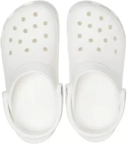 Vista 3 de Crocs Zuecos clásicos unisex para adultos con teñido anudado marmoleado, Blanco