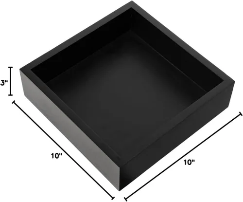 Vista 12 de Restaurantware Bandeja de madera de 10 x 3 pulgadas, 1 caja de madera cuadrada duradera, resistente a las astillas, bandeja de madera de bambú negro