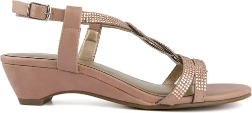 Vista 2 de London Fog Sandalias de vestir semi cuñas Macey para mujer