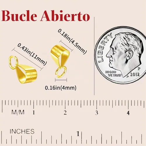 Vista 2 de OHINGLT Bails de Plata de Ley 925 para Fabricación de Joyas con Aro Abierto, Cierre de Colgante de Collar Deslizante, Clips de Pulsera con Cierre