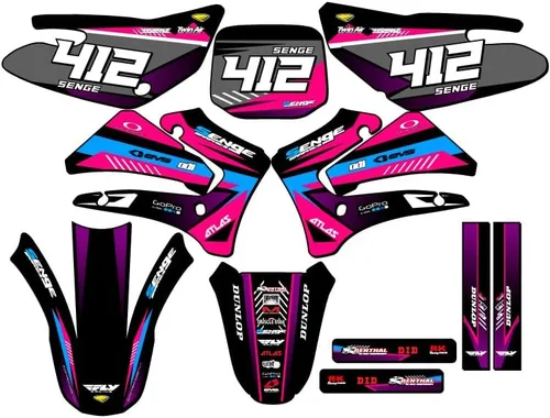 Vista 10 de TTR 125 SURGE 2000-2007 Kit de base gráfica Senge negro compatible con Yamaha