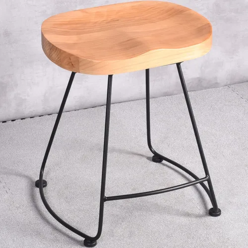 Vista 7 de Juego de 2 taburetes de bar modernos, sillas de comedor estilo rústico retro americano, taburete de bar corto de madera de mediados de siglo