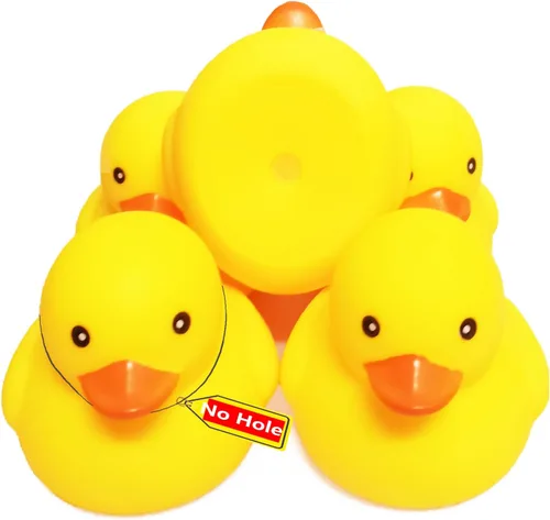Vista 10 de 10.3 pulgadas Sin Agujero Gigante/Grande Impermeable Sin Ruido 'Bebe' Pato de Goma Divertido Amarillo/Ducikes Juguete de Baño/Piscina/Agua Sin
