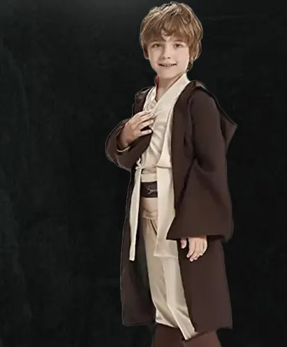 Vista 4 de GOLDSTITCH Bata con capucha para niños, disfraz de caballero