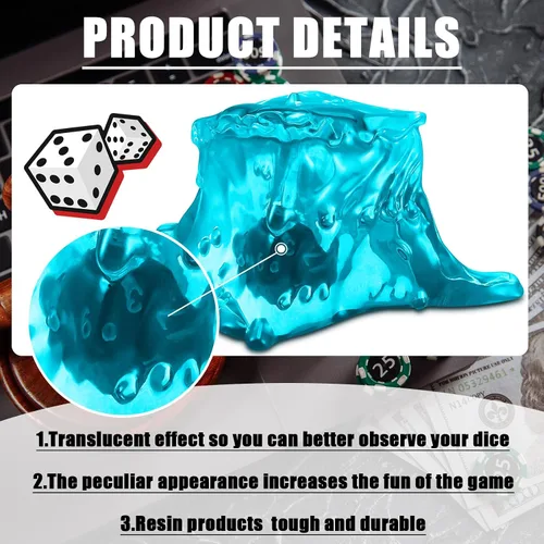 Vista 3 de Deekin Cubo gelatinoso de la cárcel de dados de resina de la prisión, 6 jaulas de juego de rol con contenedor, juego poliédrico negro, accesorio