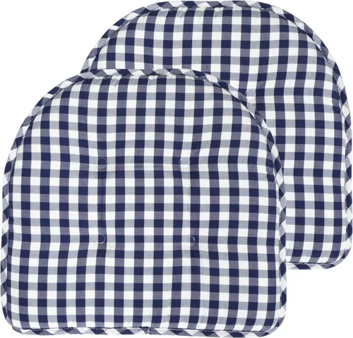 Vista 92 de Sweet Home Collection - Cojín de asiento de espuma viscoelástica y respaldo de caucho antideslizante con capitoné para silla, cojín en U, 17x16 Gris