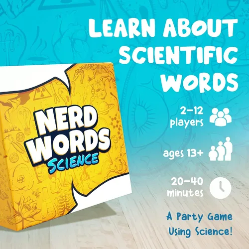 Vista 5 de Genius Games Nerd Words: ¡Ciencia! Juegos de grupo para adultos Juegos de fiesta para familias, niños, adolescentes, aulas