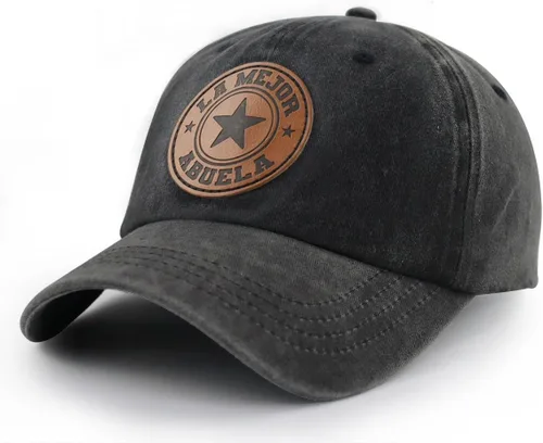 Vista 3 de World's Best - Gorra de béisbol con parche de cuero, ajustable, bordada, de algodón, para el día del padre, para papá