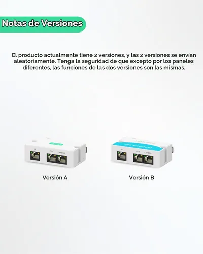 Vista 2 de LINOVISION Mini extensor POE de 2 puertos hasta 1000 pies de alimentación a través de Ethernet sobre cable Cat5/6, divisor POE a 2 dispositivos POE