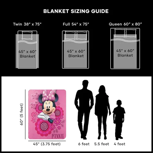 Vista 2 de Northwest Manta de forro polar de Minnie Mouse, 45" x 60", So Many Bows